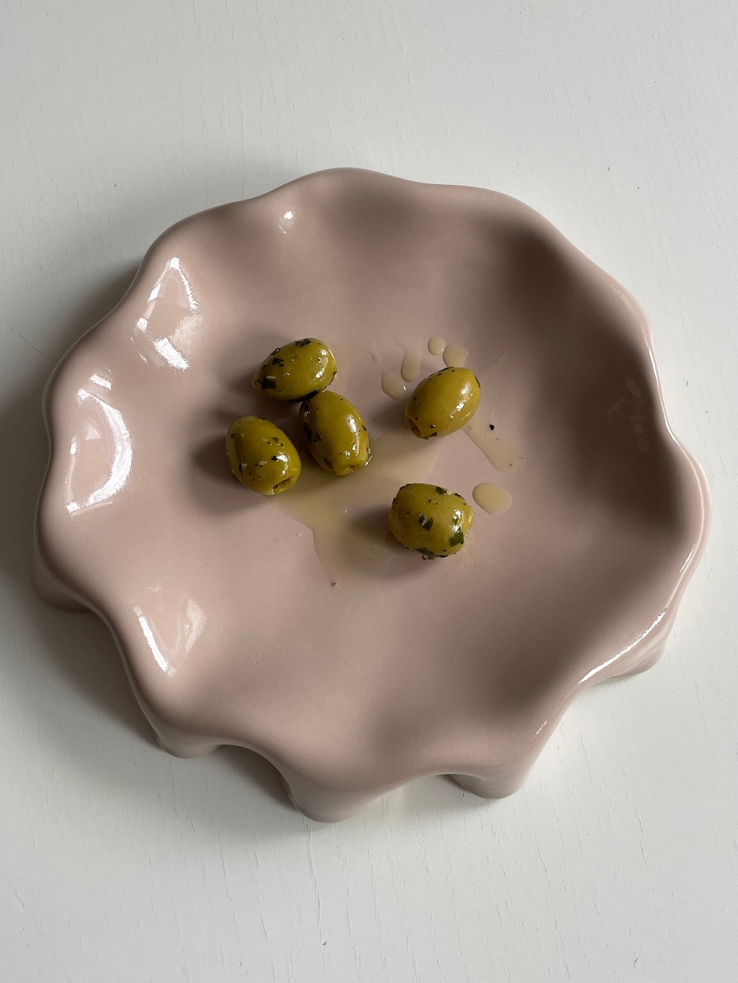 DUSTY PINK MELTED BUTTER PLATE